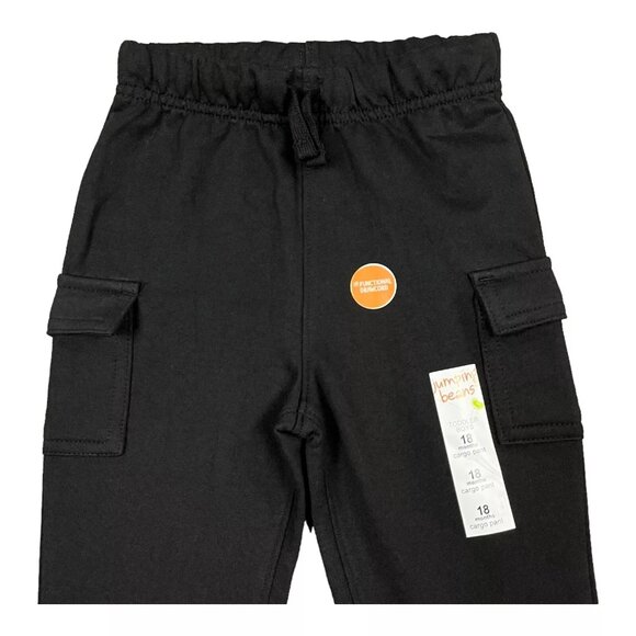3 Jumping Beans Baby Infant Boys French Terry Cargo Pants Size 12-18M Black Gray - Picture 9 of 12
